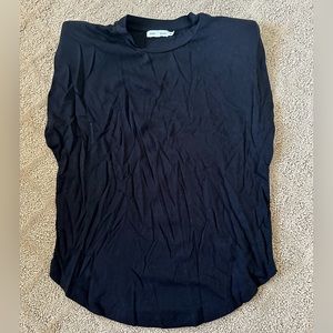 GOOD AMERICAN tshirt with shoulder cushion pads